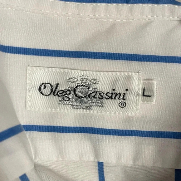 Oleg Cassini Striped Button-Down Shirt, Business Casual - Large - Picture 3 of 8